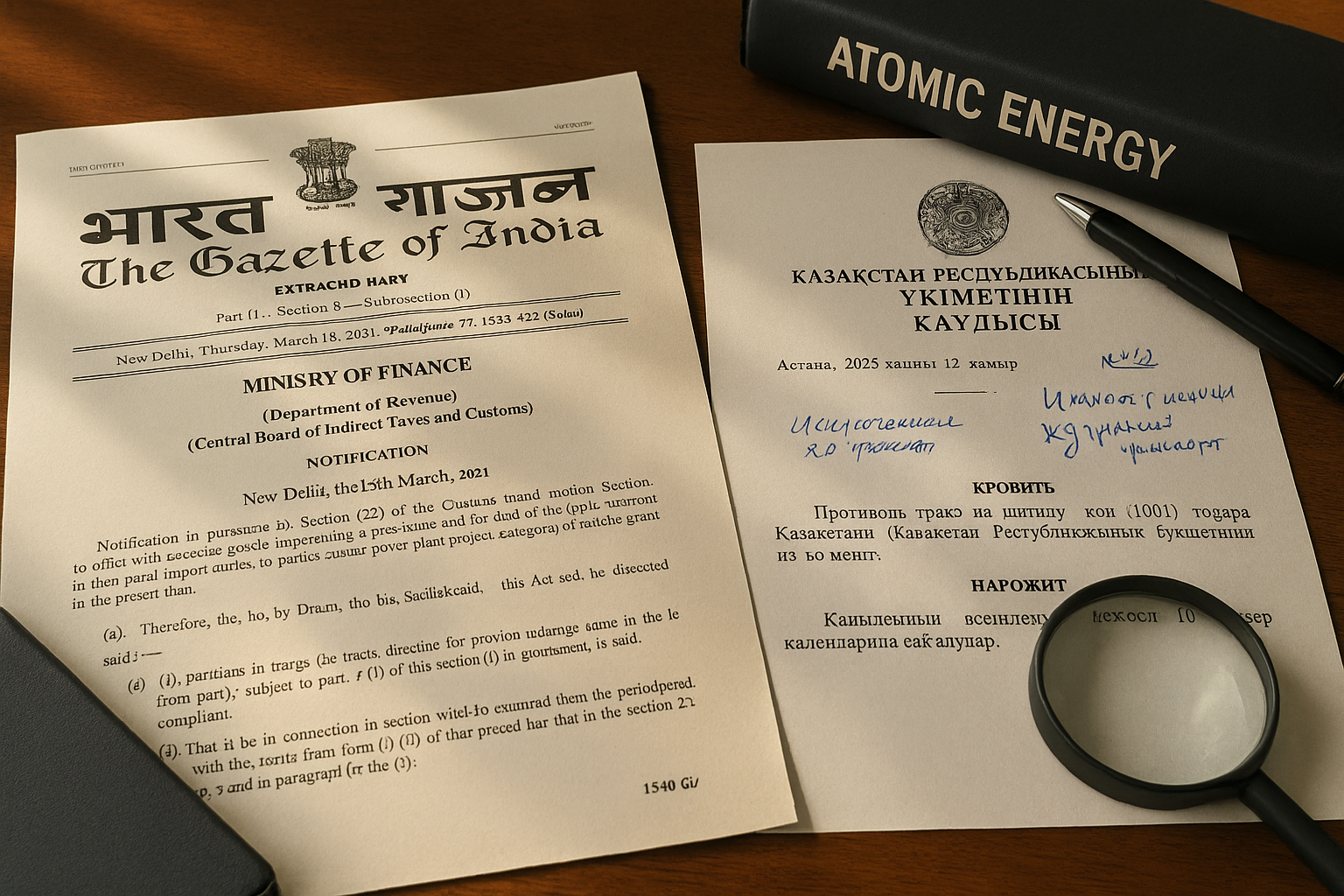 India y Kazajistán: exención arancelaria nuclear retroactiva y restricción de importación de trigo — medidas sujetas a verificación oficial